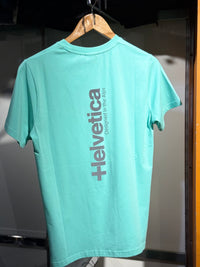 T shirt helvetica ice Green écriture dos